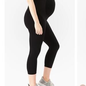 Belly Bandit Women’s Maternity Capri Leggings Size Medium Stretch Black Casual
